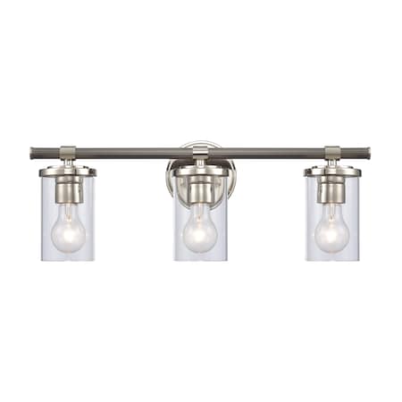 Burrow 22'' Wide 3Light Vanity Light, Polished Nickel